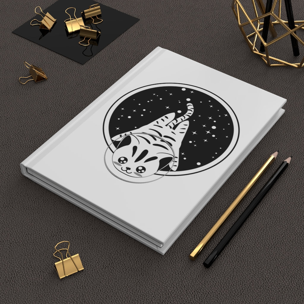 Space Cat Notebook Hardcover Journal Matte