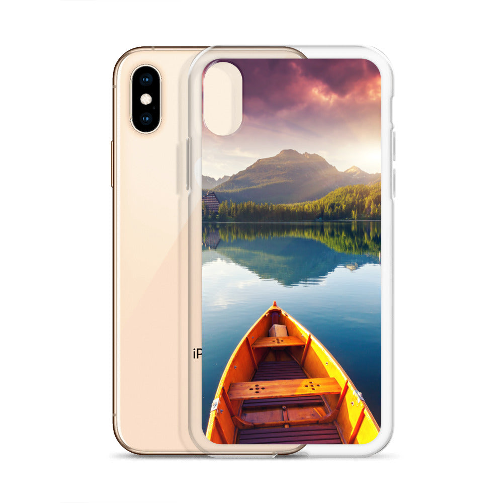 Mountains Lake Canoe iPhone Case