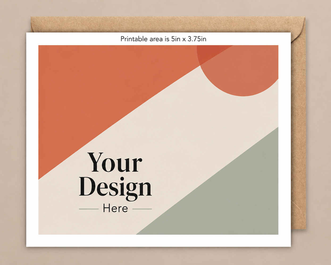 Folded custom greeting card with a watercolour design printed on the front