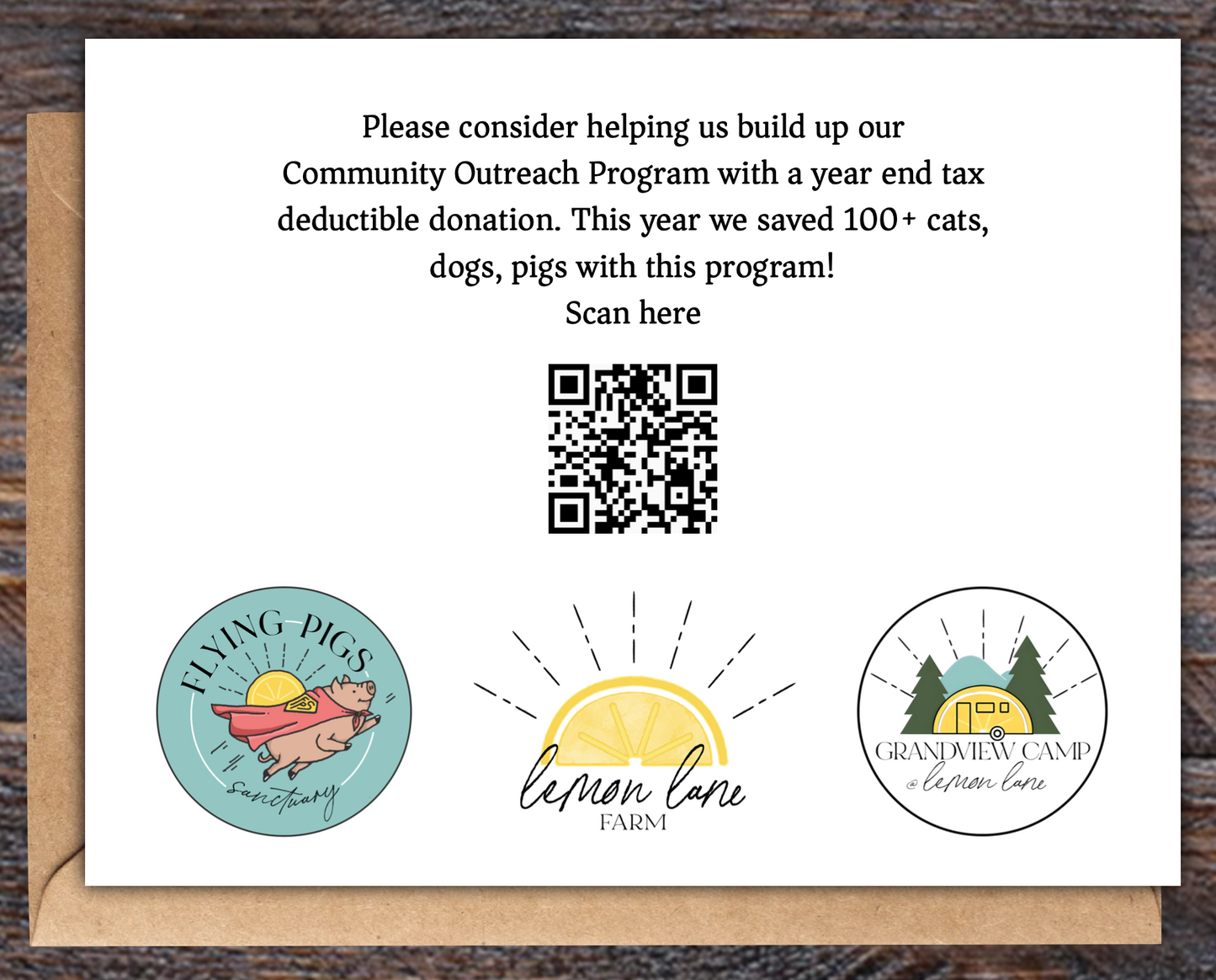 Custom Order for flyingpigssanctuary.org