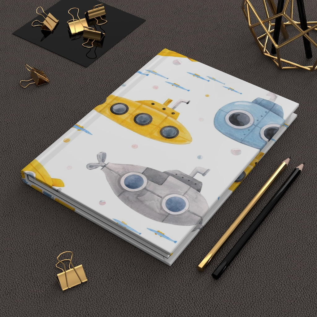 Cute Submarine Hardcover Journal Matte