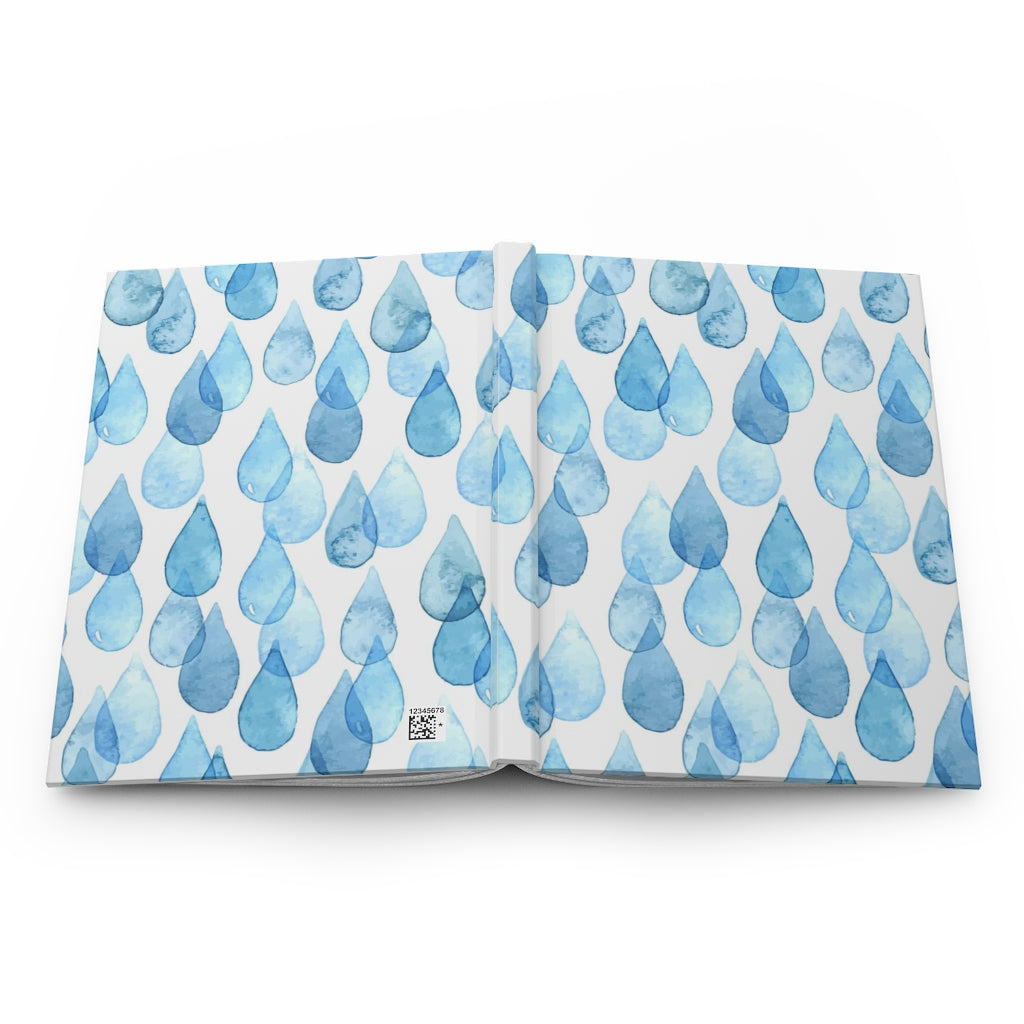 Watercolor Raindrops Hardcover Journal Matte