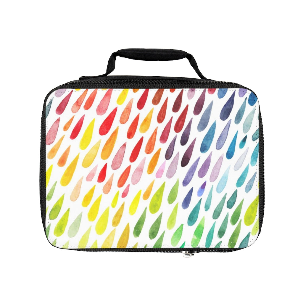 Rainbow Raindrops Lunch Bag