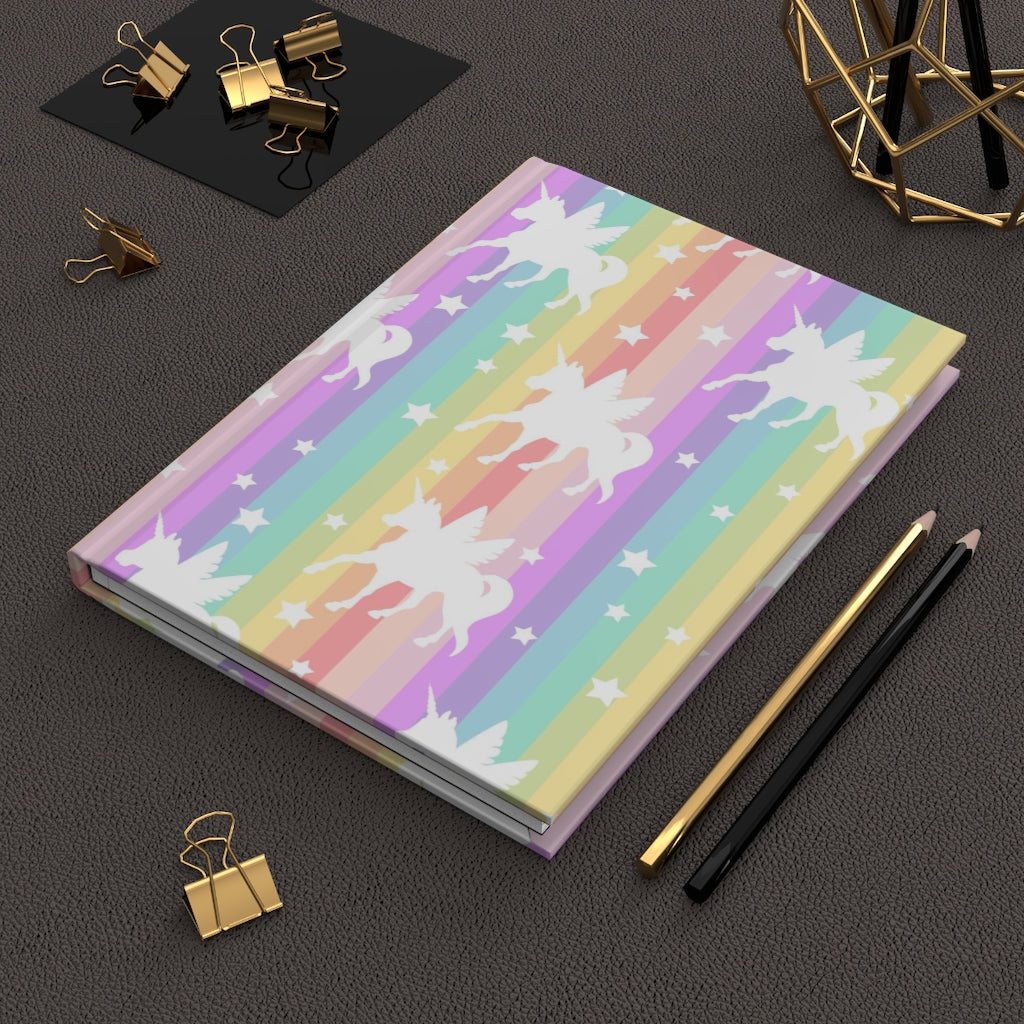 Rainbow Unicorn Hardcover Journal Matte