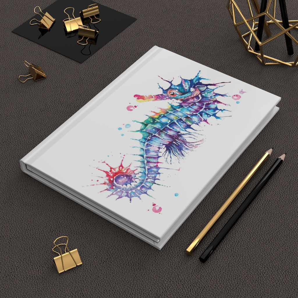 Watercolor Seahorse Hardcover Journal Matte