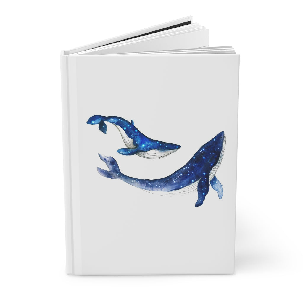 Galaxy Whale Hardcover Journal Matte Notebook - 5.75in x 8in - 150 lined pages real estate client gifts christmas gift ideas under 20