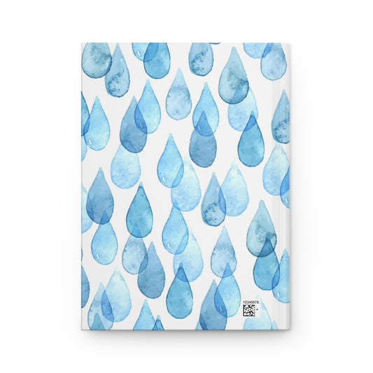 Watercolor Raindrops Hardcover Journal Matte