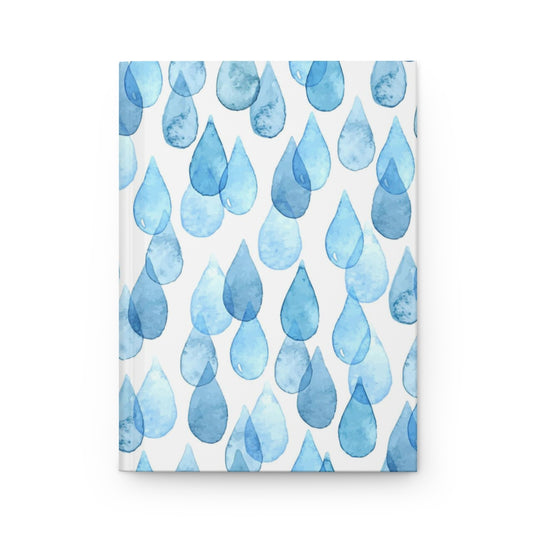 Watercolor Raindrops Hardcover Journal Matte