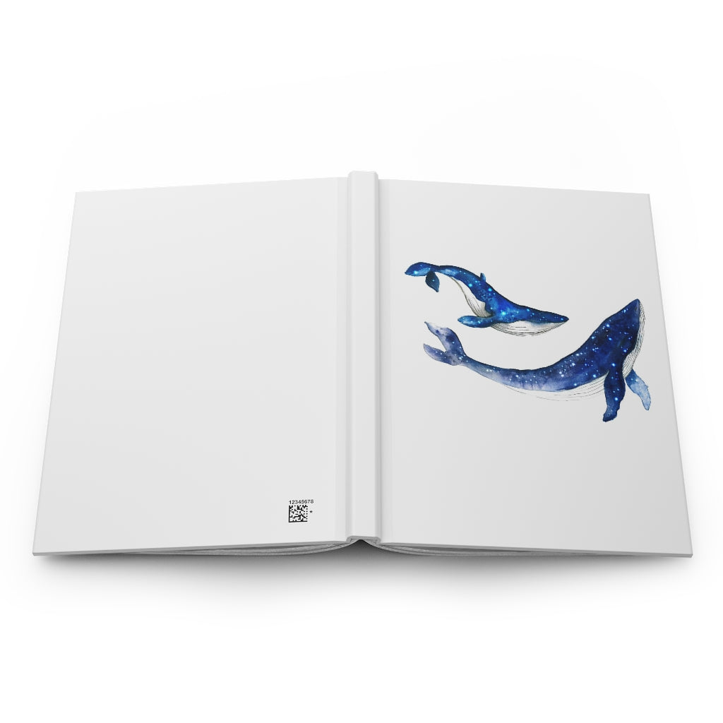 Galaxy Whale Hardcover Journal Matte Notebook - 5.75in x 8in - 150 lined pages real estate client gifts christmas gift ideas under 20