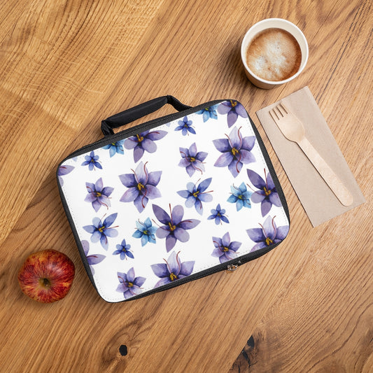 Purple Flowers Lunch Bag