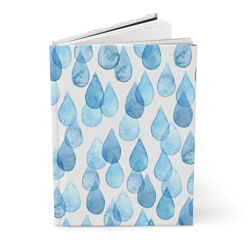 Watercolor Raindrops Hardcover Journal Matte