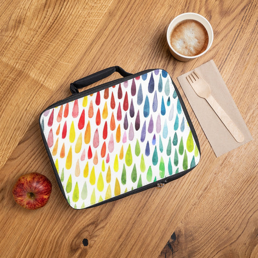 Rainbow Raindrops Lunch Bag