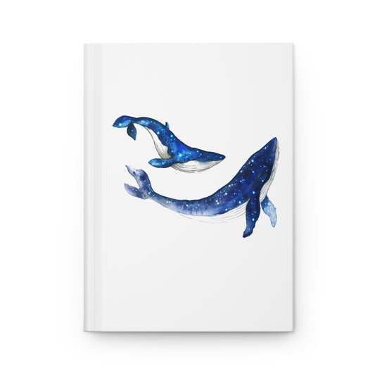 Galaxy Whale Hardcover Journal Matte Notebook - 5.75in x 8in - 150 lined pages real estate client gifts christmas gift ideas under 20