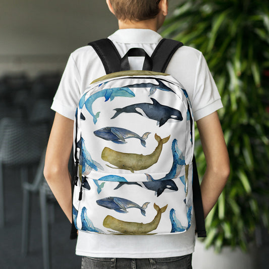 Watercolor Whales Backpack