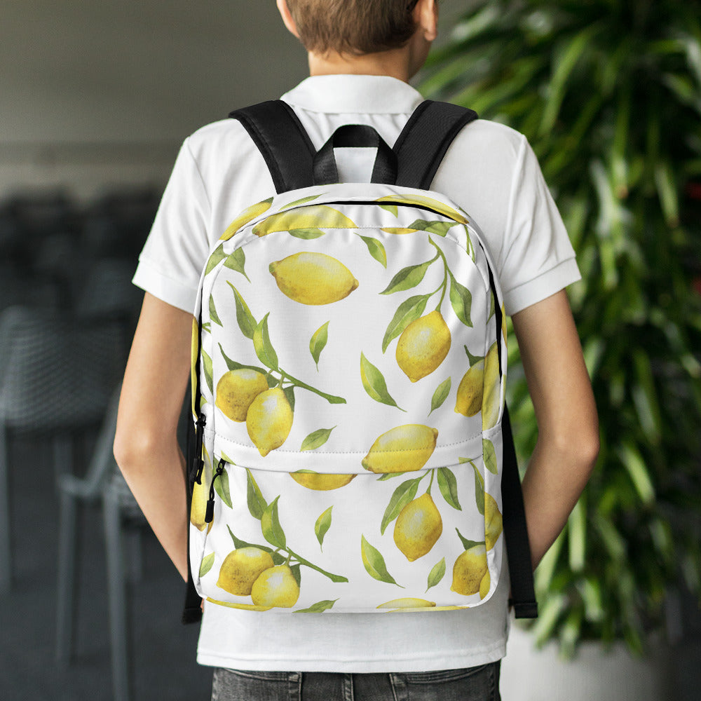 Watercolor Lemon Backpack