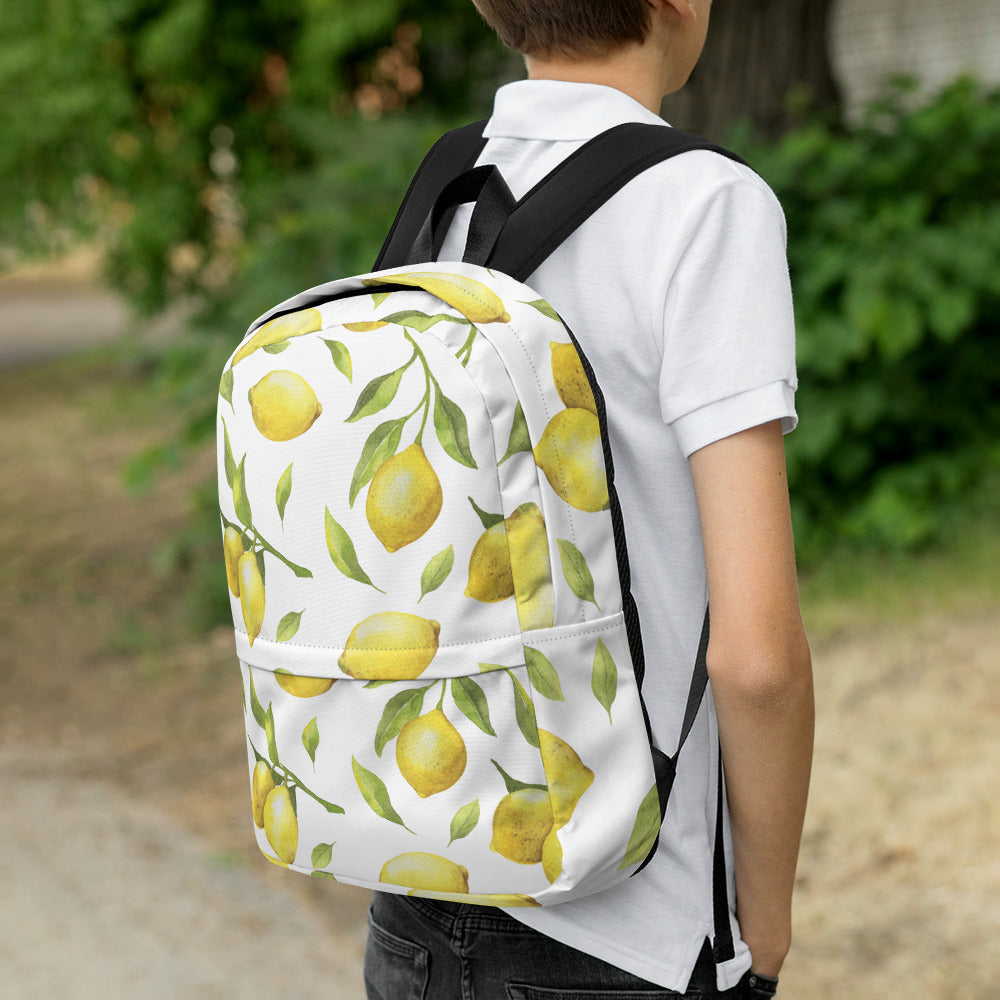 Watercolor Lemon Backpack