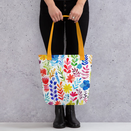 Colorful Watercolor Flowers Tote bag