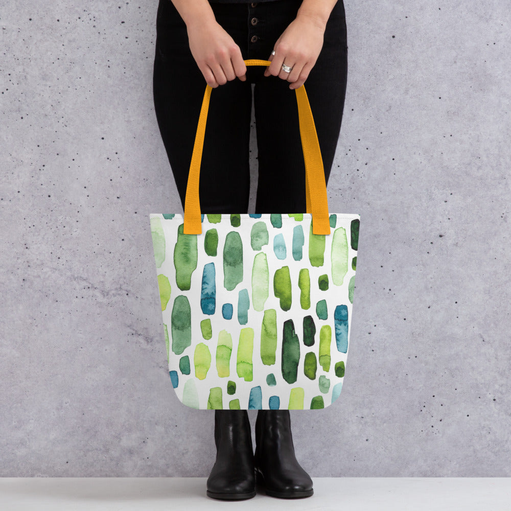 Abstract Greens Pattern Tote bag