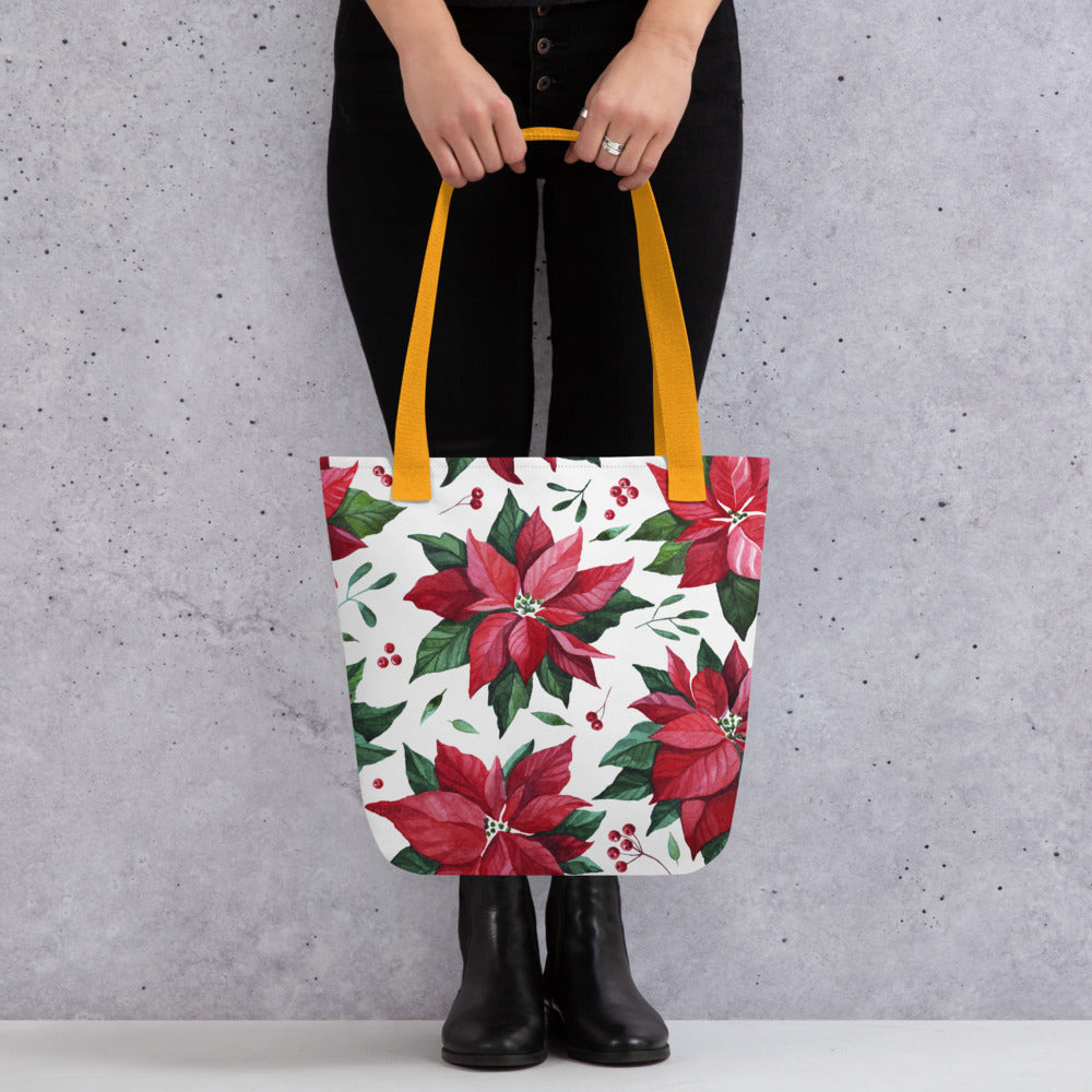 Holiday Poinsettia Tote bag