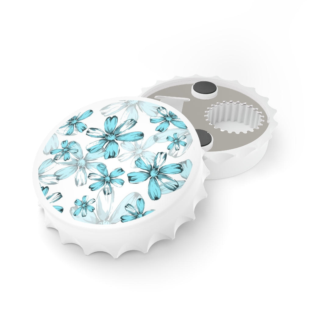 Blue Floral Bottle Opener