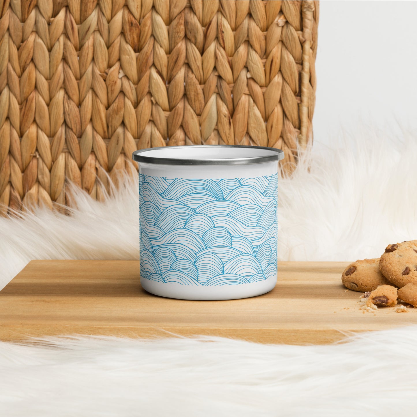 Ocean Waves Enamel Mug