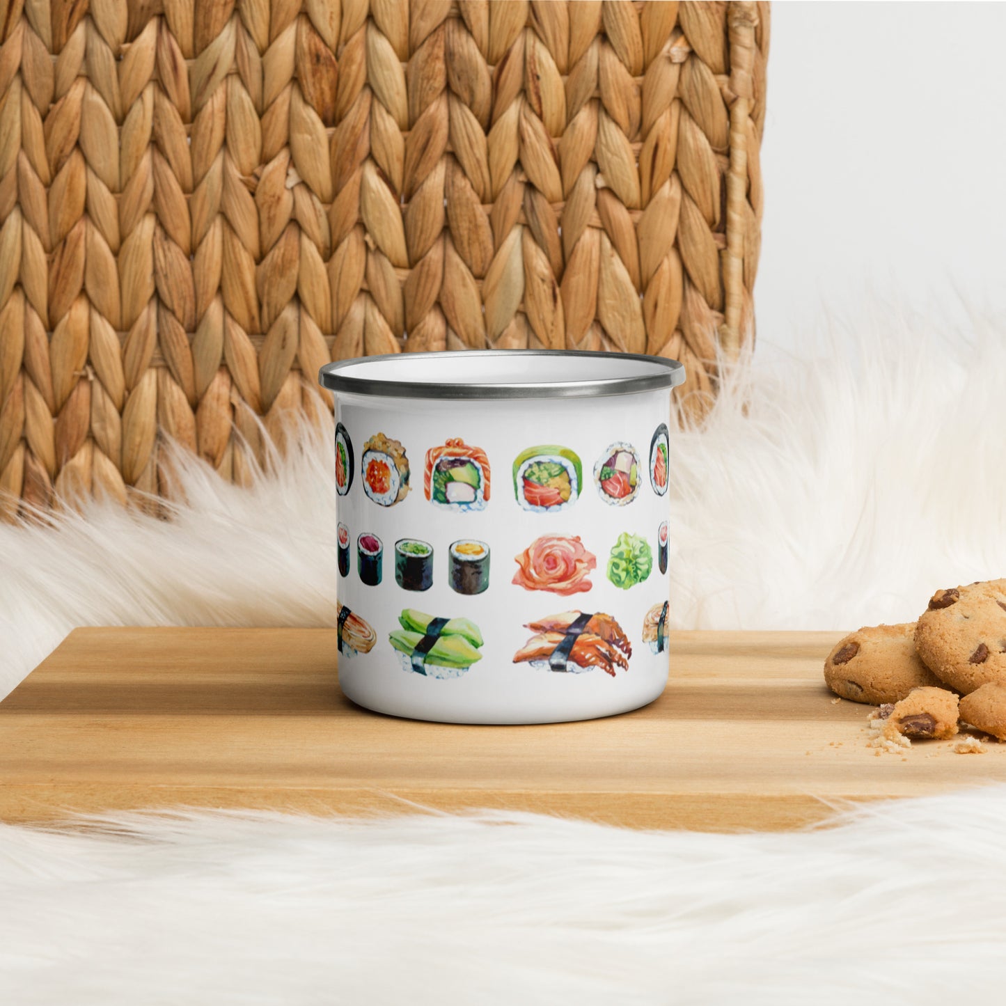 Sushi Enamel Mug