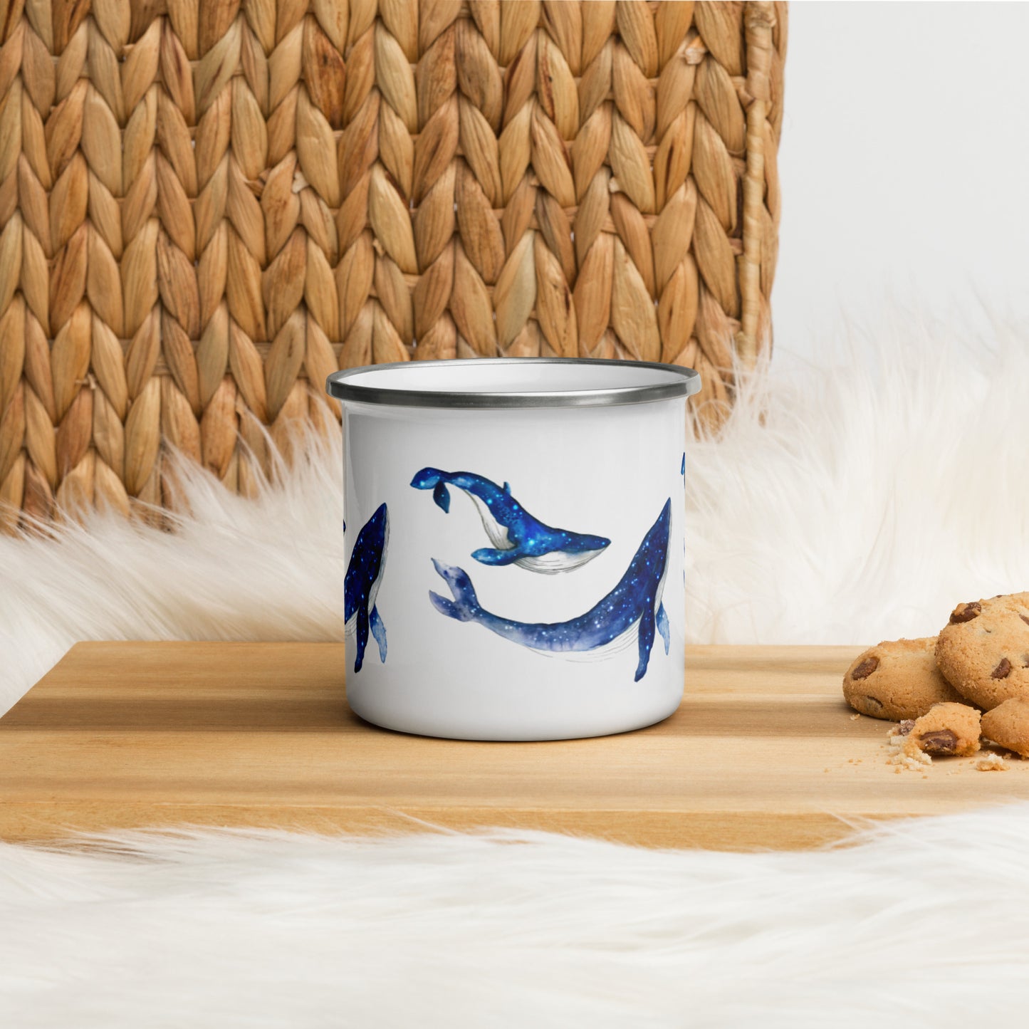 Galaxy Whale Enamel Mug