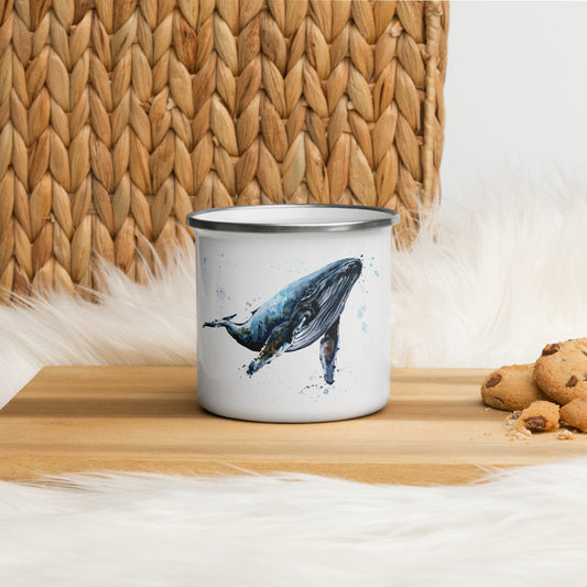 Watercolor Whale Enamel Mug