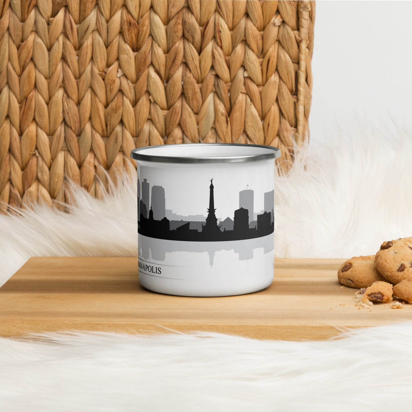 Indianapolis Indiana City Skyline Enamel Mug