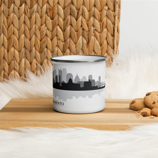 Sacramento California City Skyline Enamel Mug