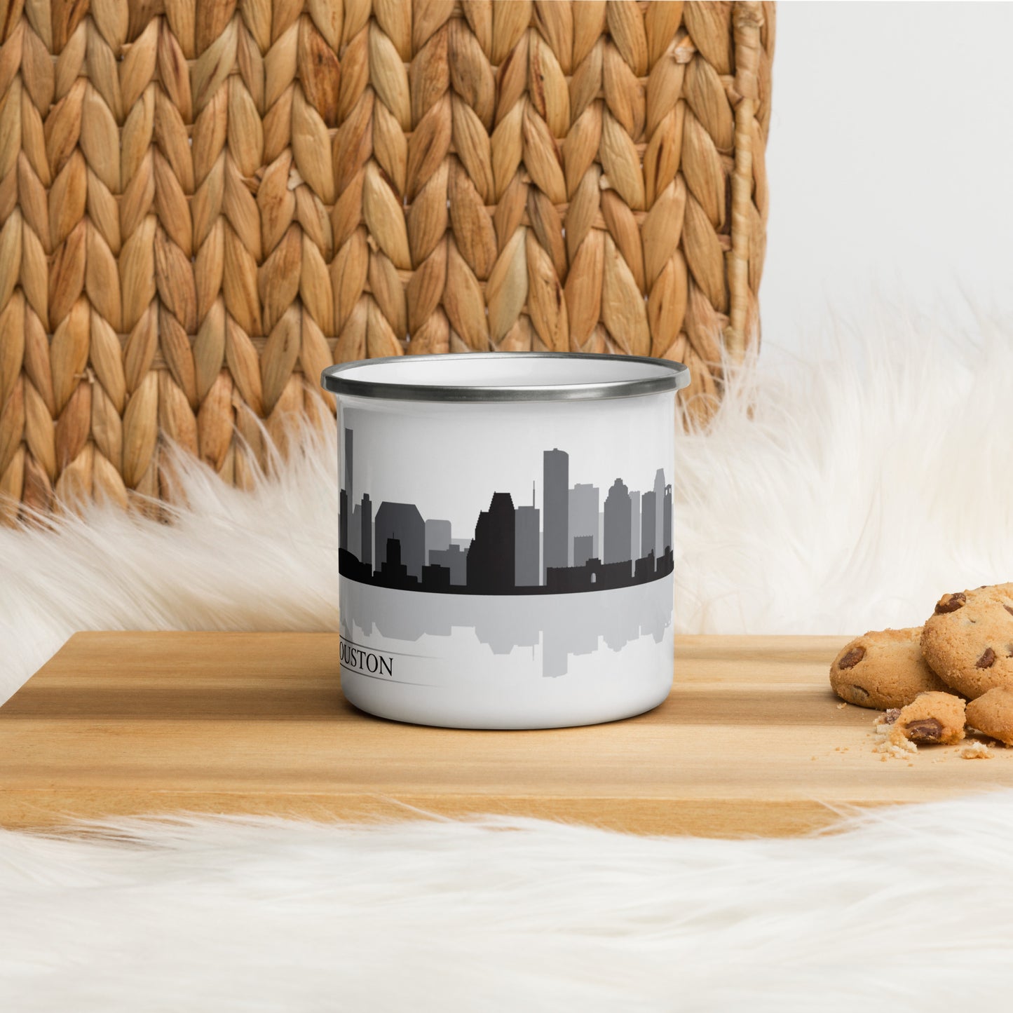 Houston Texas City Skyline Enamel Mug