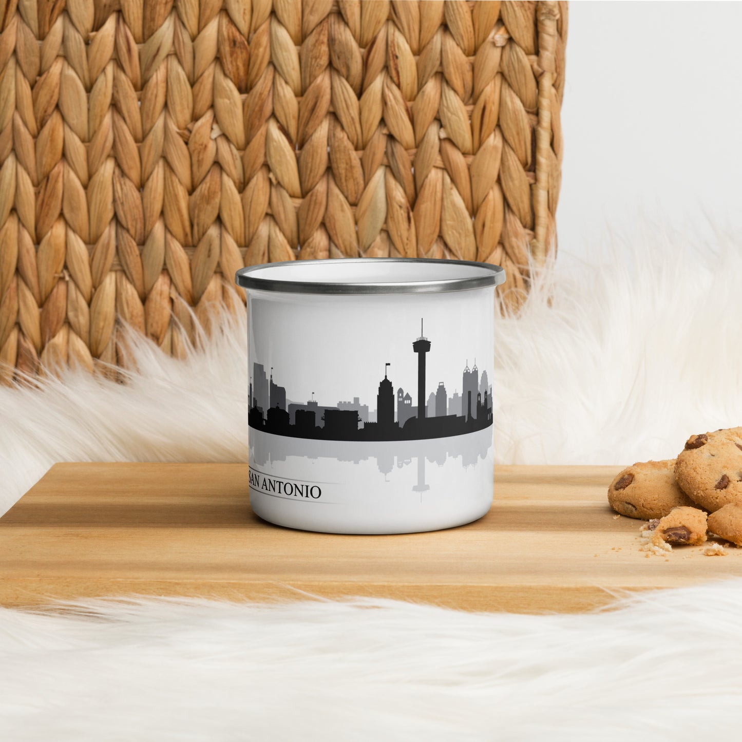 San Antonio Texas City Skyline Enamel Mug