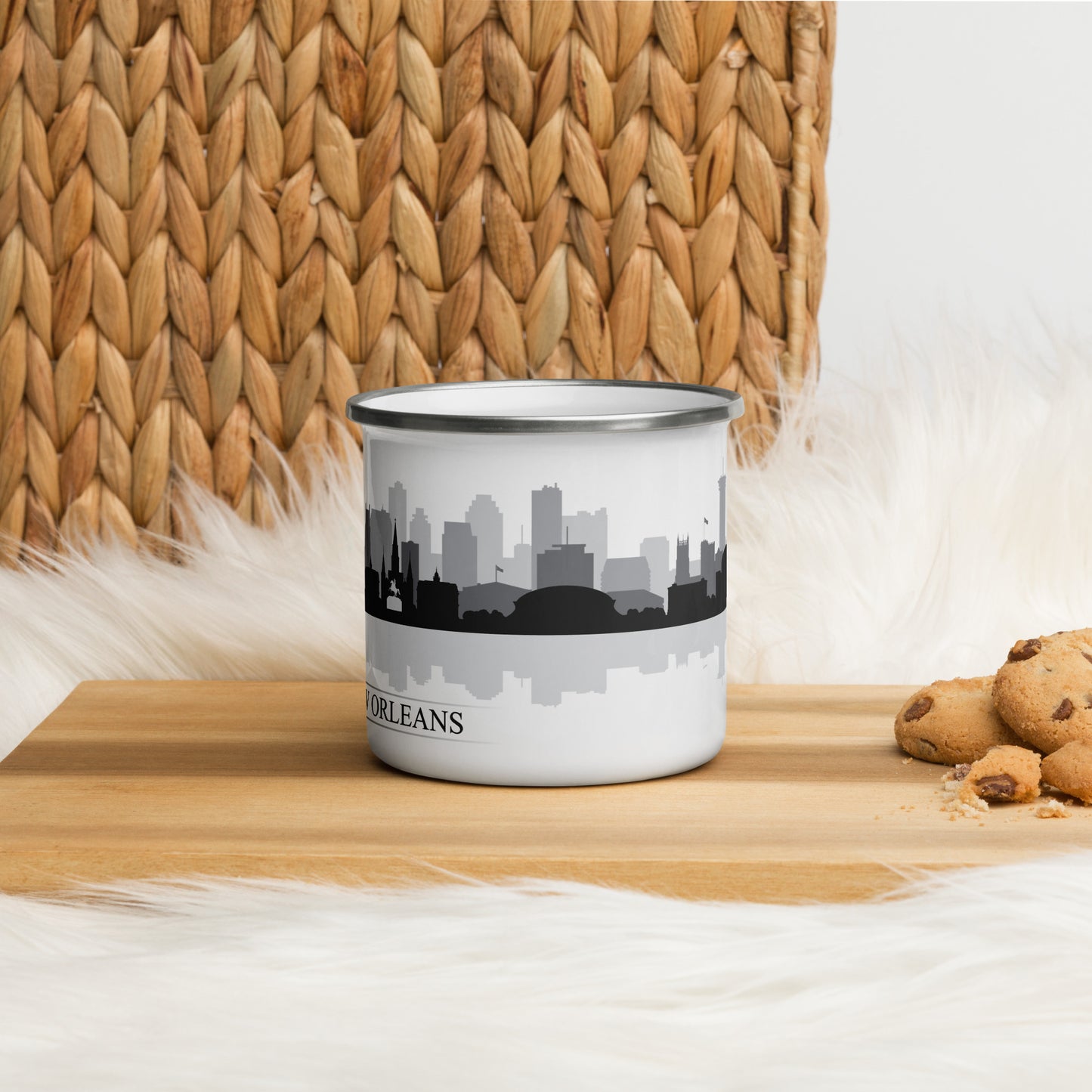 New Orleans Louisiana City Skyline Enamel Mug