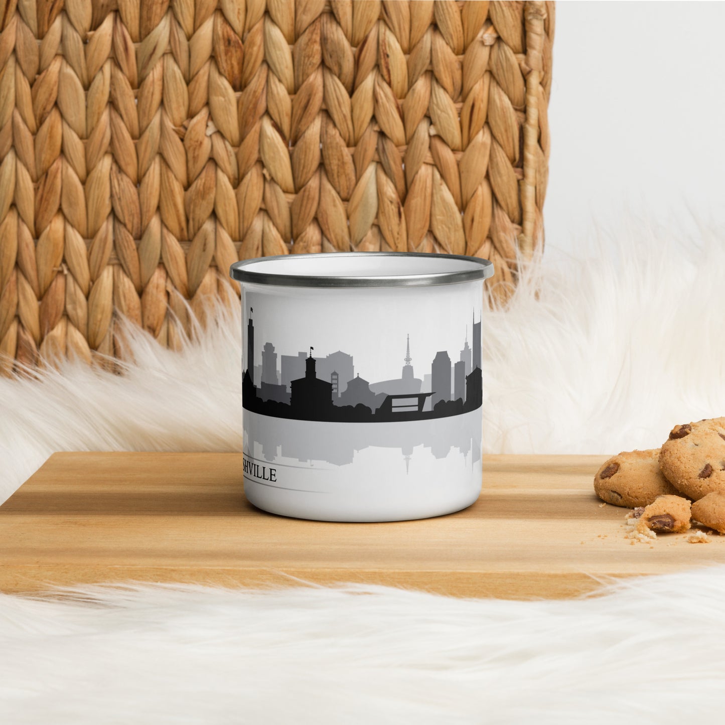 Nashville Tennessee City Skyline Enamel Mug