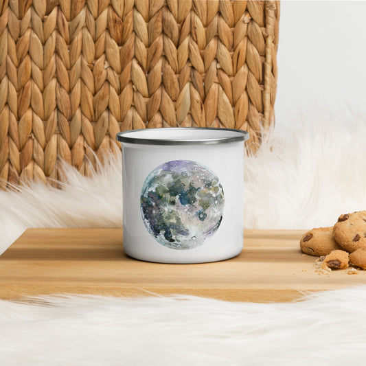 Watercolor Moon Enamel Mug