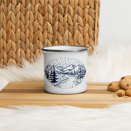 Mountain Scene Enamel Mug