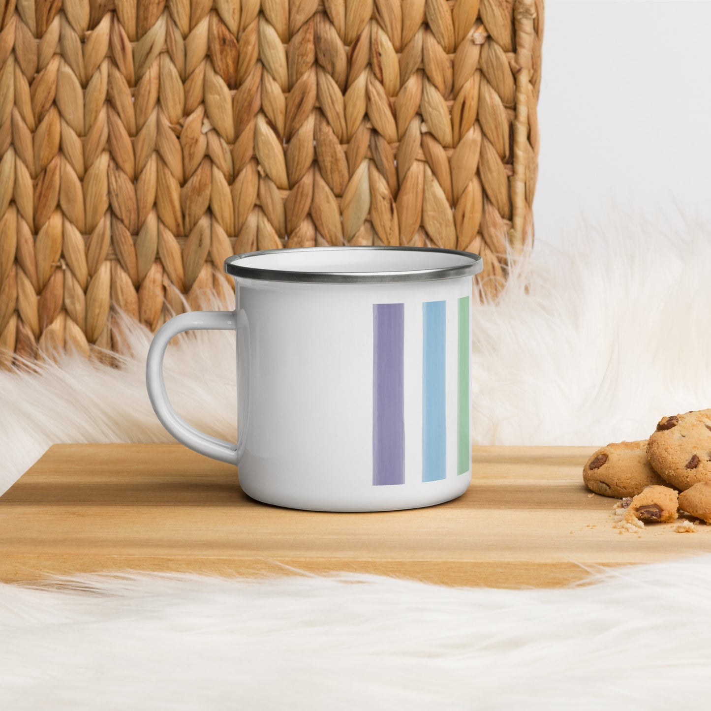 Rainbow Stripe Enamel Mug