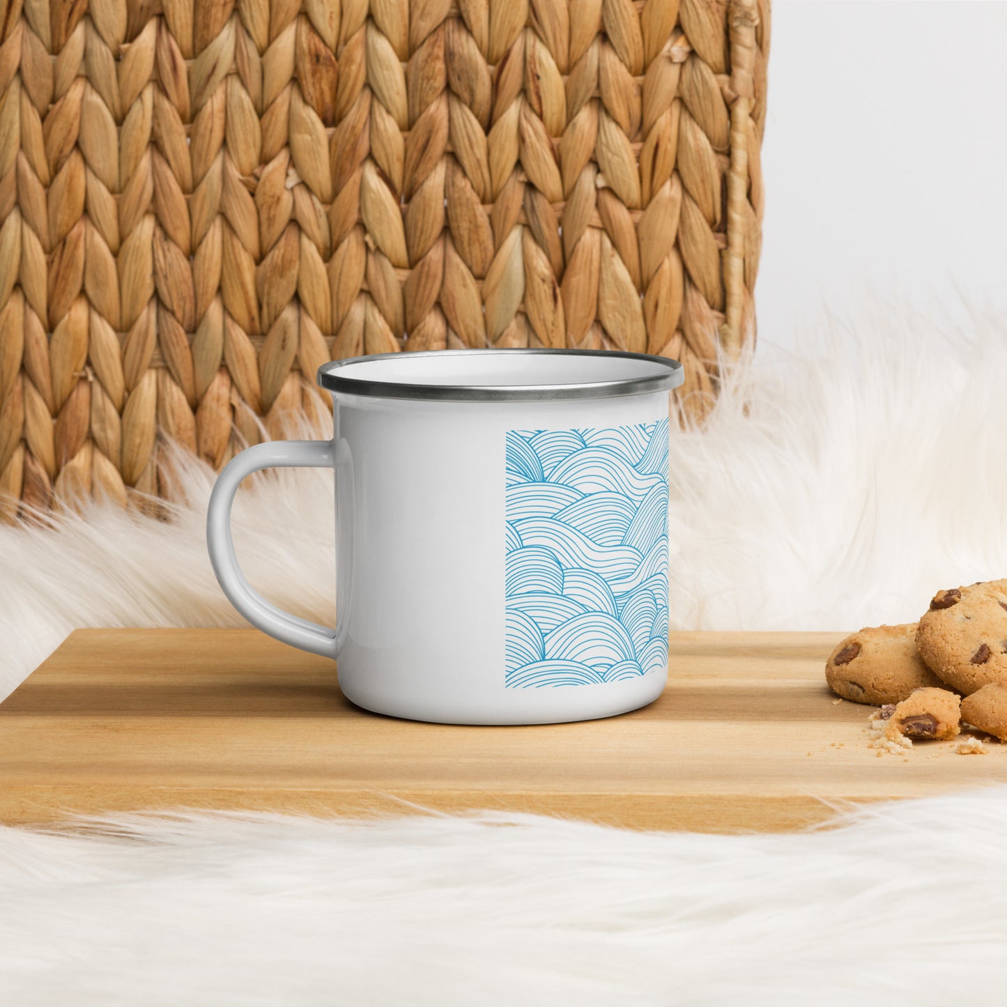 Ocean Waves Enamel Mug