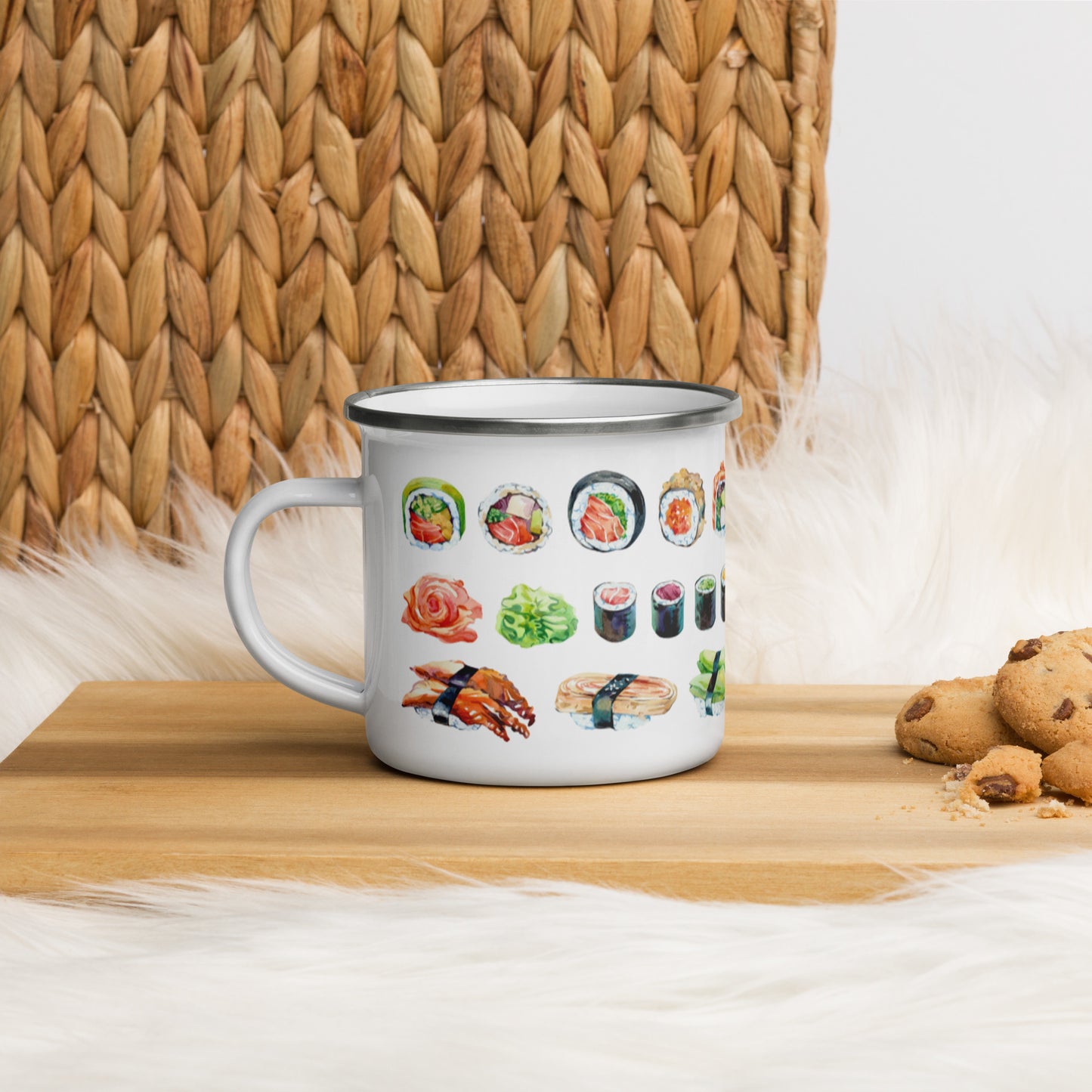 Sushi Enamel Mug