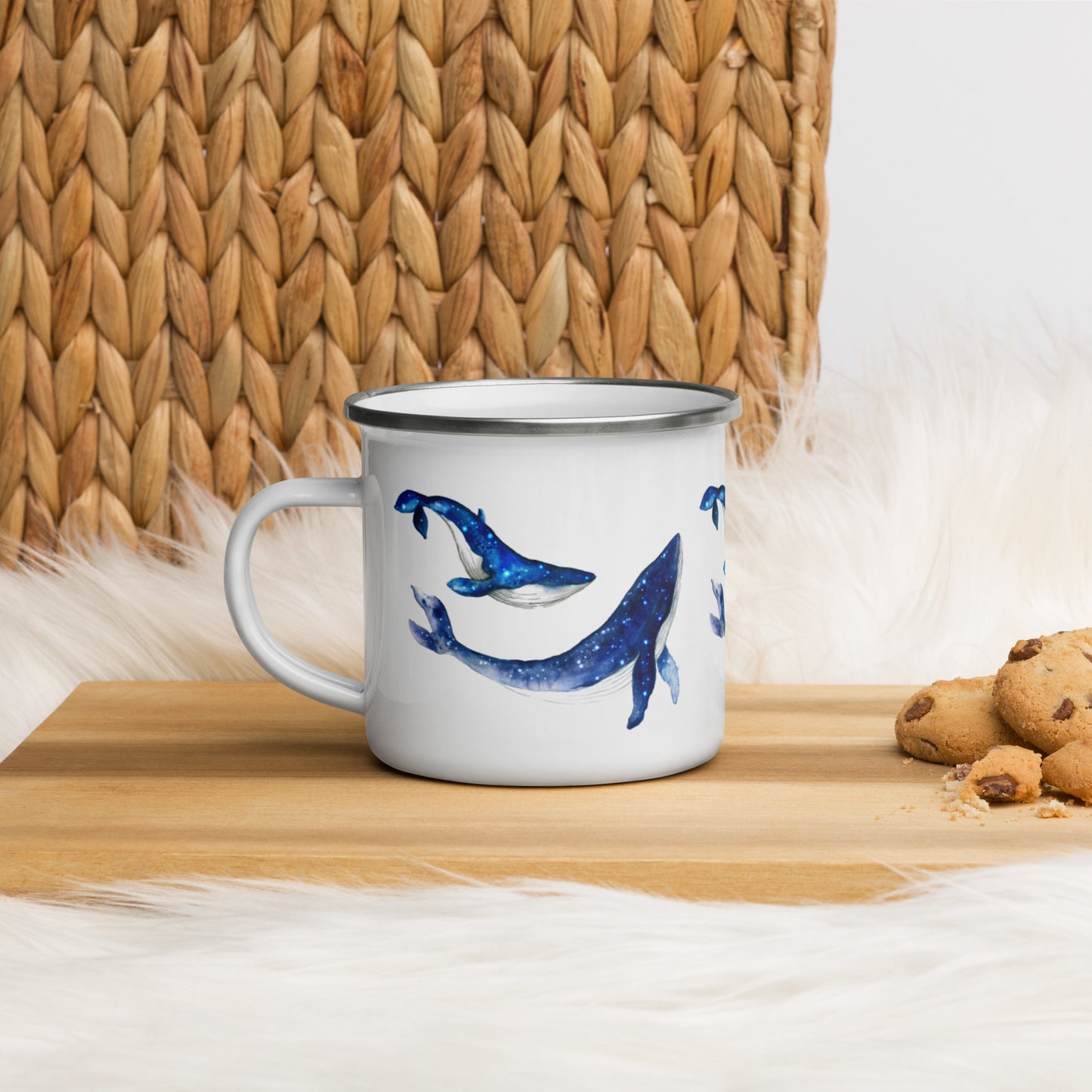 Galaxy Whale Enamel Mug