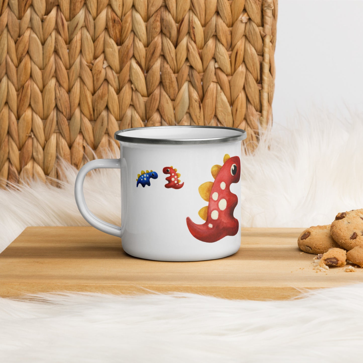 Cute Dinosaur Enamel Mug