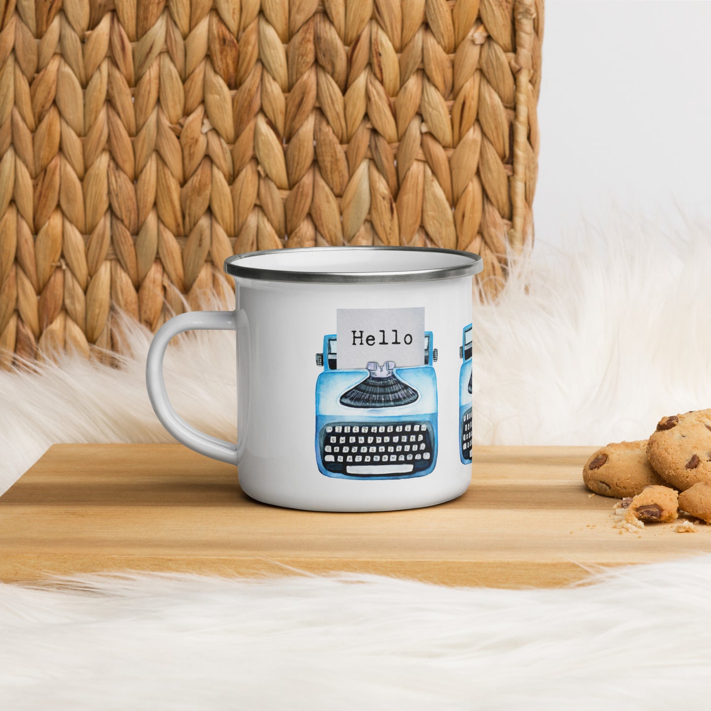 Typewriter Enamel Mug