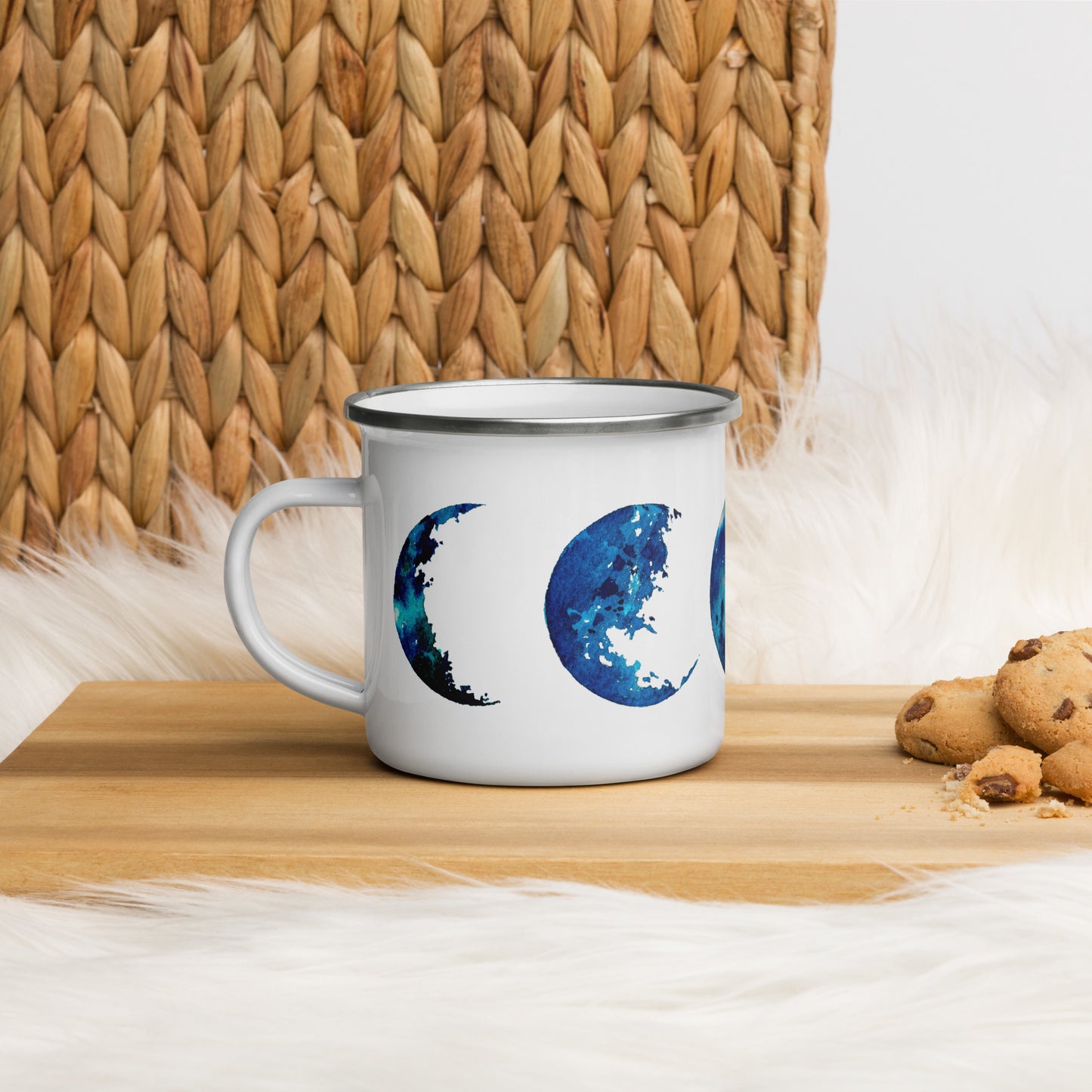 Moon Phases Enamel Mug