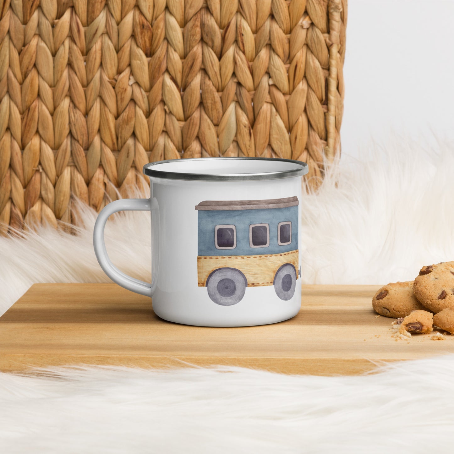 Train Enamel Mug