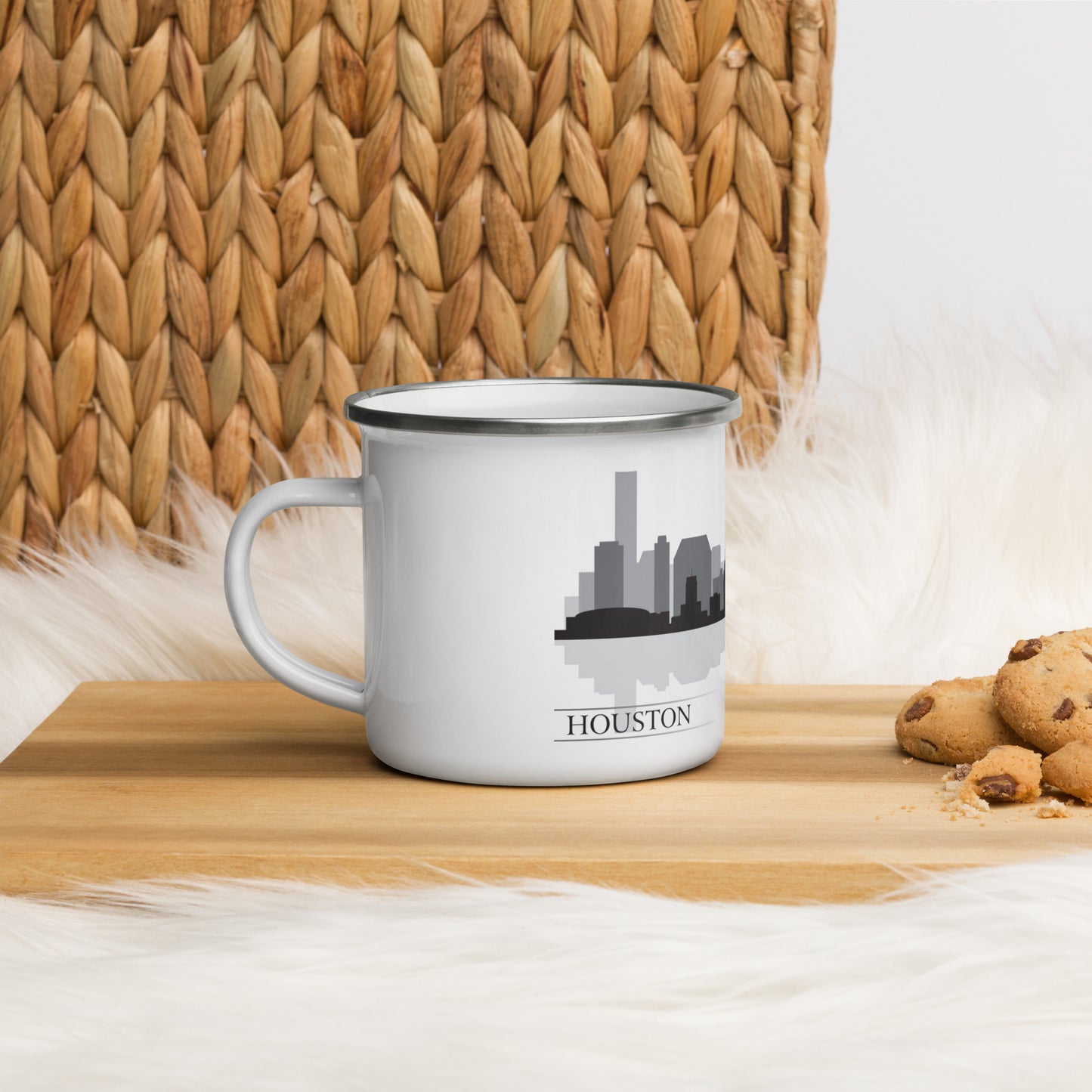 Houston Texas City Skyline Enamel Mug