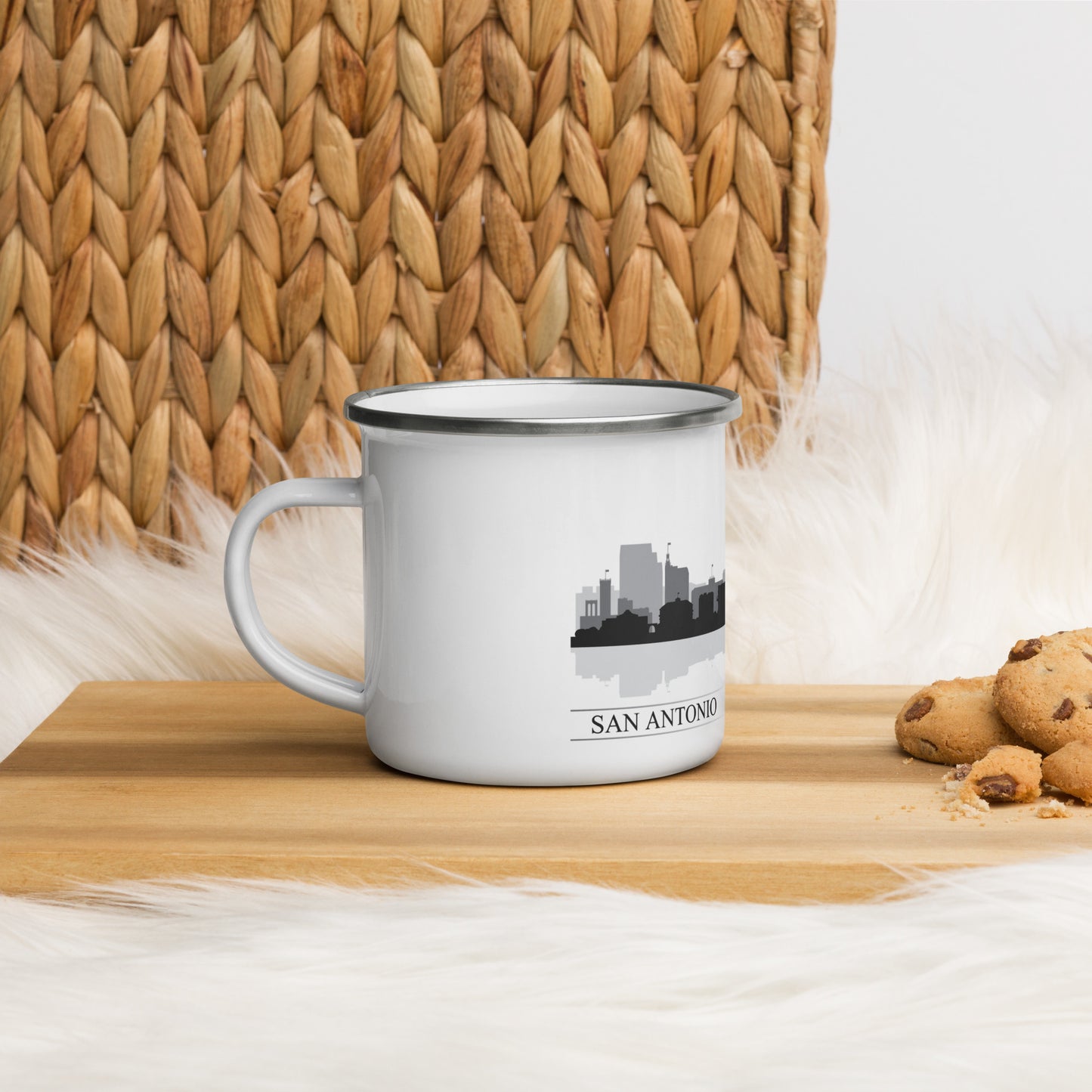 San Antonio Texas City Skyline Enamel Mug