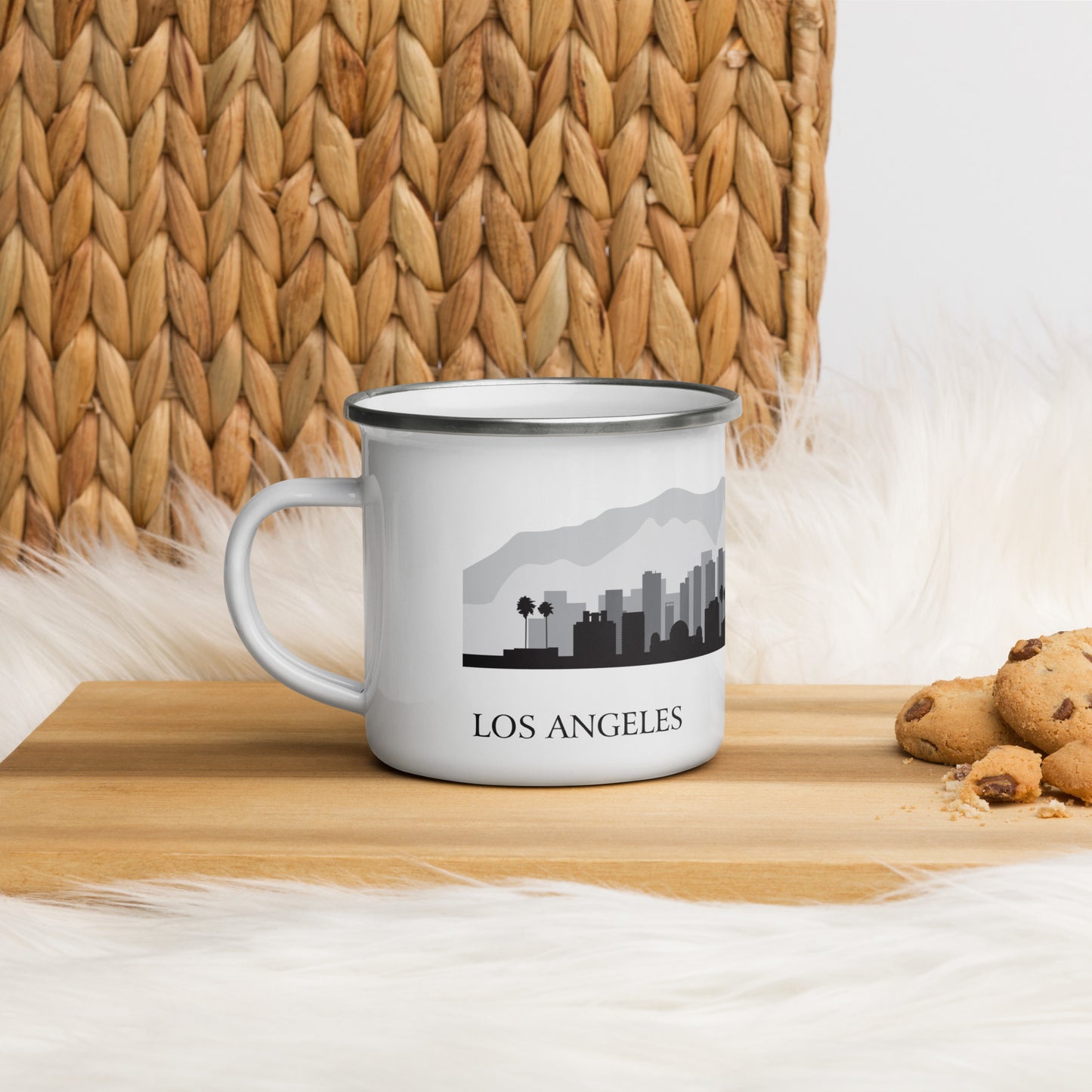 Los Angeles California City Skyline Enamel Mug