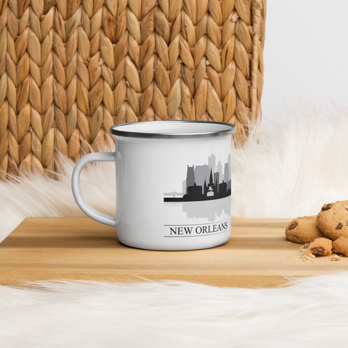 New Orleans Louisiana City Skyline Enamel Mug