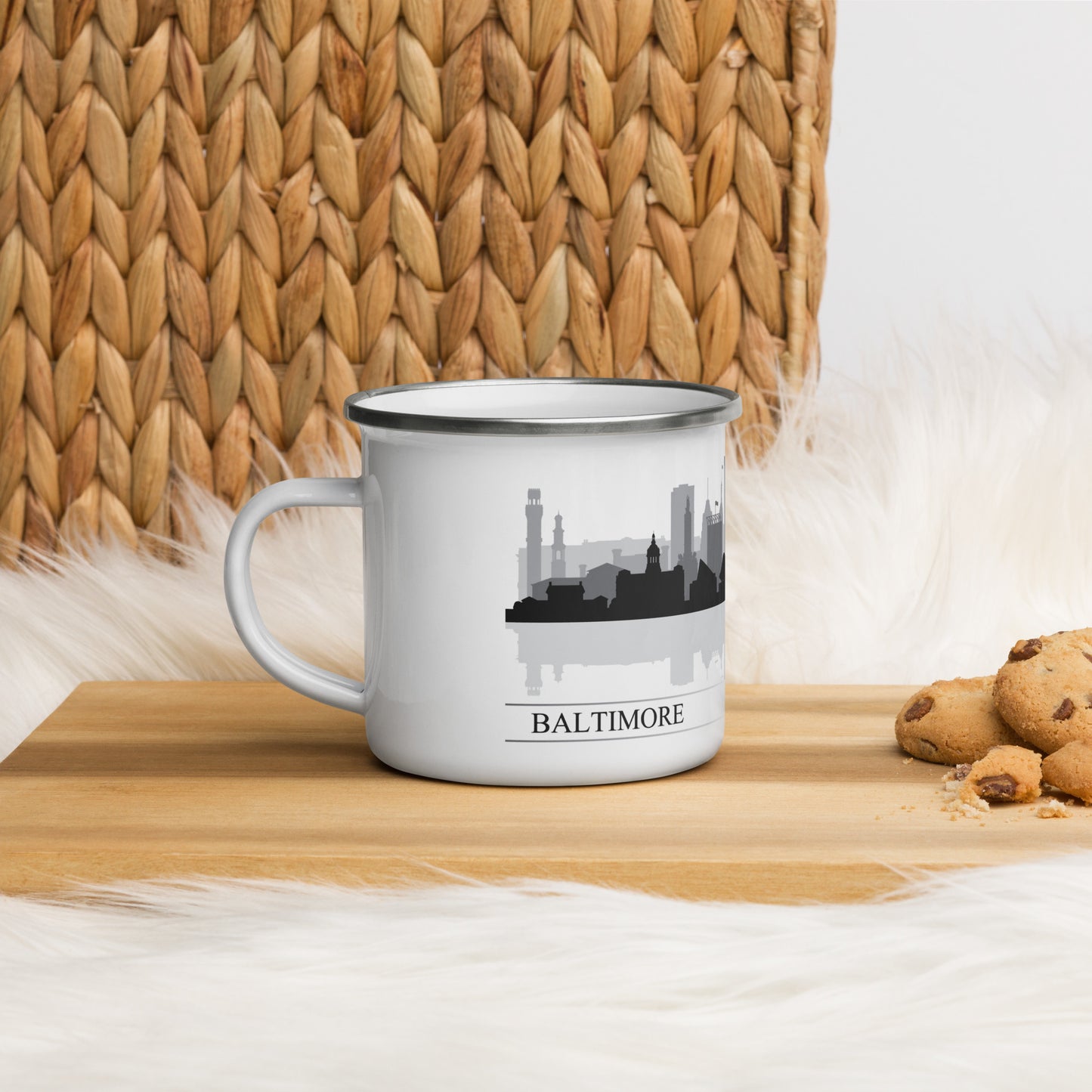 Baltimore Maryland City Skyline Enamel Mug