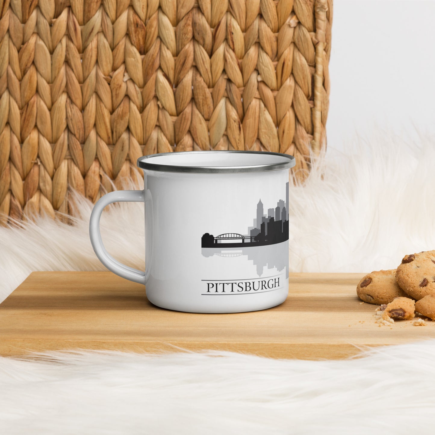 Pittsburg Pennsylvania City Skyline Enamel Mug